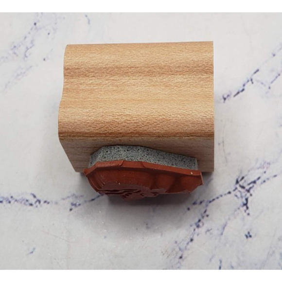 Stampin Up Small Trumpeting Angel 1x1 Inch Wood Mounted Rubber Border Stamp - Picture 2 of 7